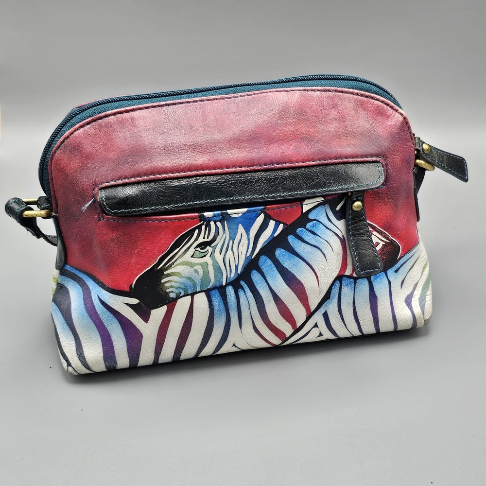 Artistic Expressions by Sharif 1827 Hand-Painted Zebra Bag Limited Edition RARE - Picture 5 of 11